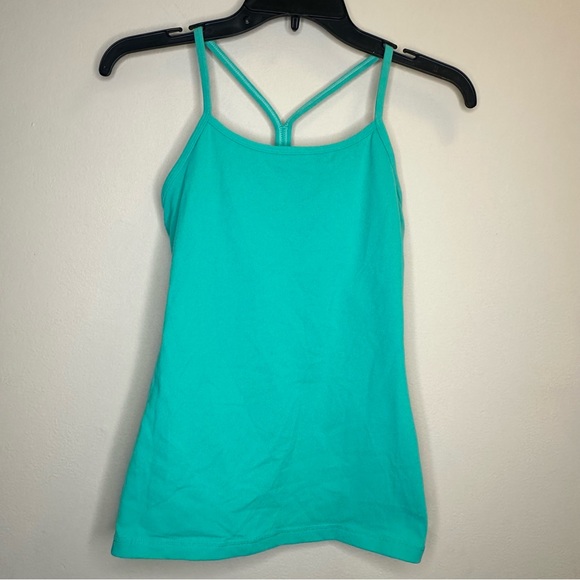lululemon athletica Tops - Lululemon Women’s Emerald Green Power Y Tank Top Shirt Size 4 Stretch Gym Yoga